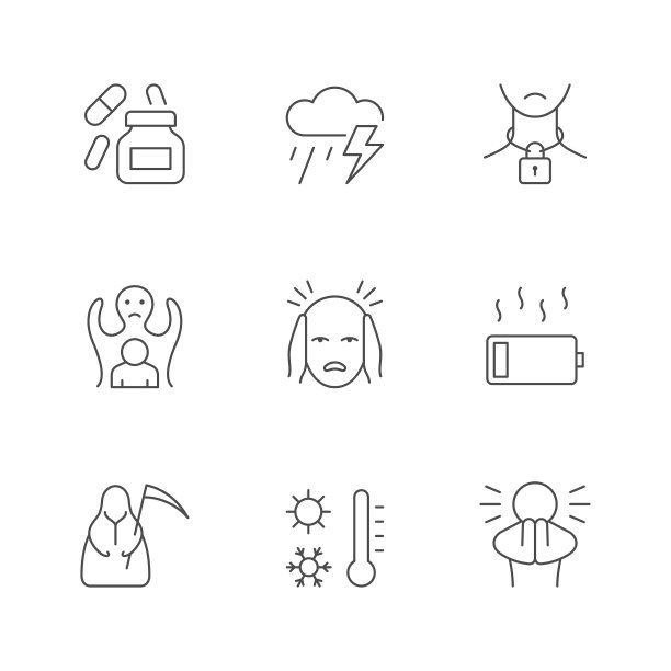 惊恐发作线条图标图片下载