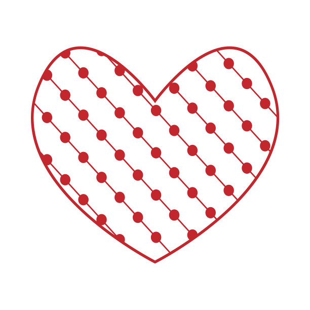 红心图标与斜线和点图片下载