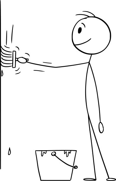 人或品特用画笔画墙图片下载