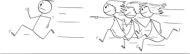 逃离人群的男子或名人图片下载