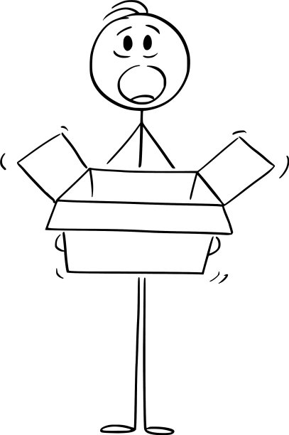 被礼品包装或盒子里的东西吓到的人图片下载