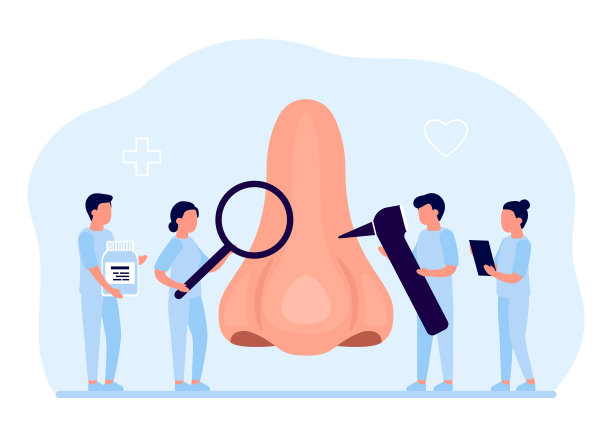 医生检查鼻子呼吸器官的健康状况图片下载