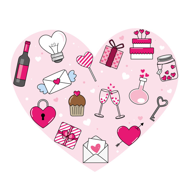 圣瓦伦丁背景系列浪漫元素图片下载