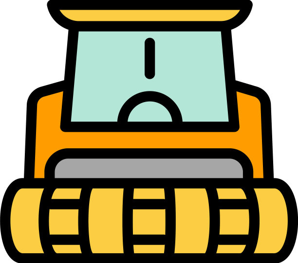 农场联合图标轮廓收获拖拉机图片下载