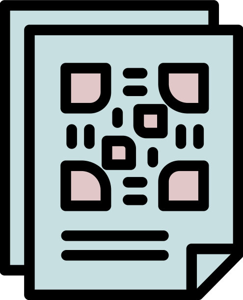 纸张二维码图标轮廓扫描仪数字图片下载