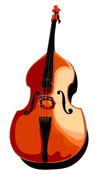经典乐器棕色低音大提琴图片下载