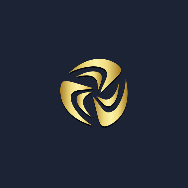 圆圈旋转漩涡金色标志图片下载