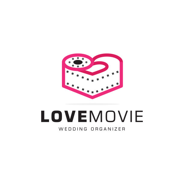 爱电影标志设计心和电影院标志图片下载