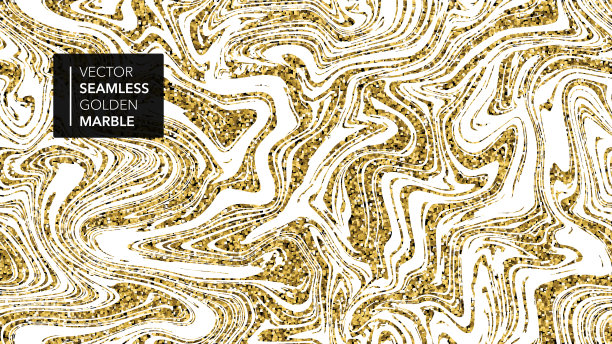 大理石金色和白色纹理无缝背景图片下载