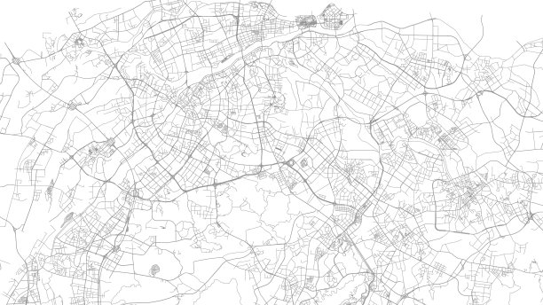 东莞地图城市海报灰白相间图片下载