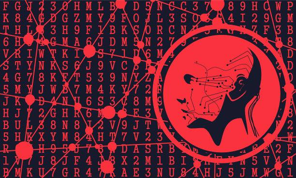 抽象人形机器人头部轮廓图片下载