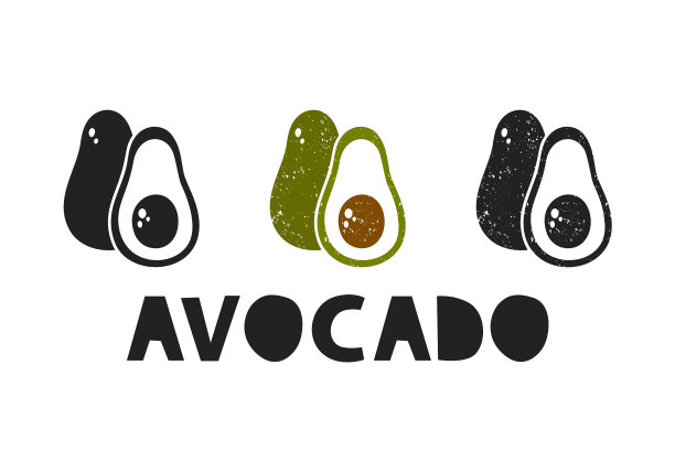 鳄梨剪影图标设置与字母图片下载
