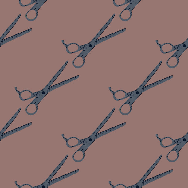 剪刀无缝图案复古沙龙背景图片下载