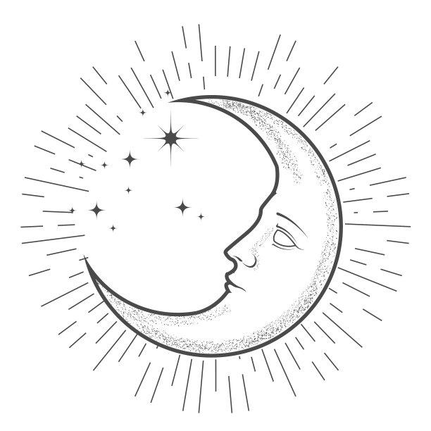 神秘新月新月与脸占星术图片下载