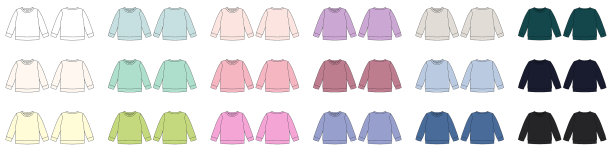 一套彩色技术素描运动衫孩子图片下载