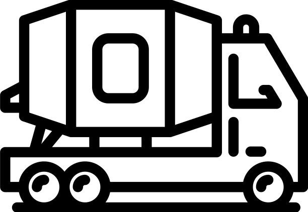 混凝土搅拌车图标轮廓搅拌工具图片下载