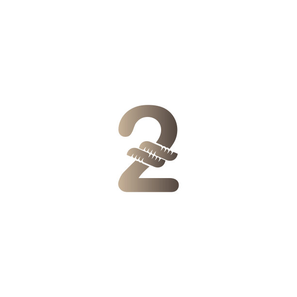 绳索缠绕数字2图标logo设计图片下载