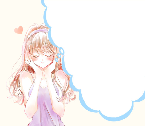 手绘可爱的女人插图图片下载