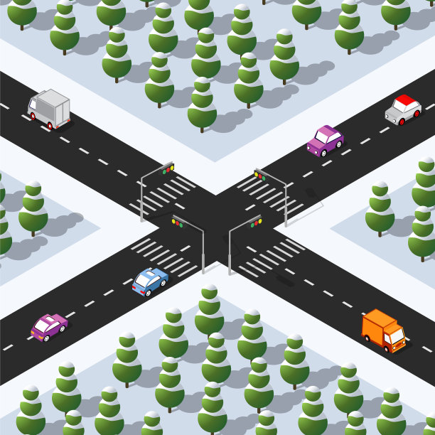 从上面俯瞰城市的冬季景色图片下载