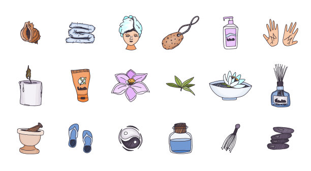 Spa按摩放松画涂鸦简单新图片下载