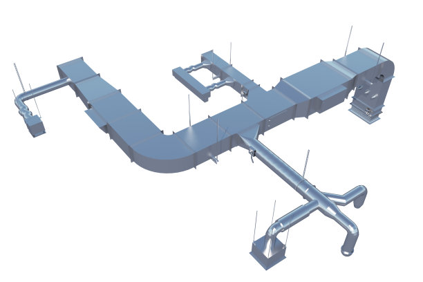 通风系统元件隔离在白色底部视图图片下载
