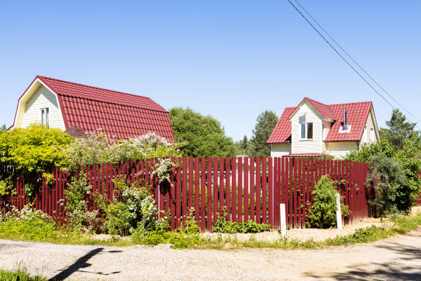 阳光明媚的夏日村舍街道图片下载