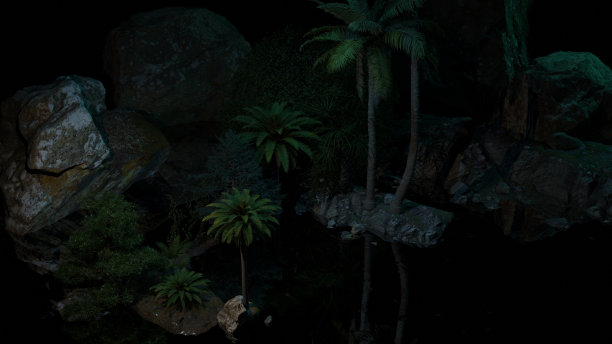 夜间山河景色图片下载