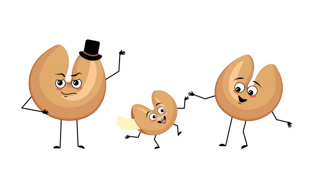 家族的中国幸运饼干人物与图片下载