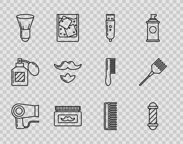 集线吹风机经典理发店杆图片下载