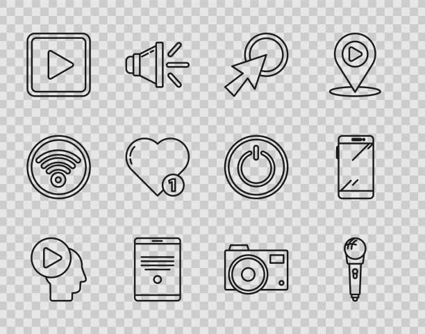 设置线头人与播放按钮麦克风图片下载