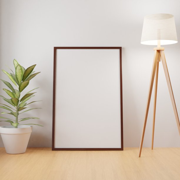 客厅内部的垂直框架模型。3d渲染，3d插画图片下载