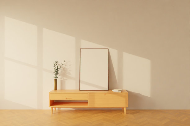 在客厅内部搭建模型。3d渲染，3d插画图片下载