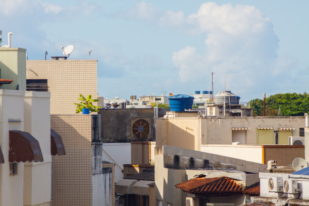 Barra da Tijuca一座建筑的屋顶。图片下载