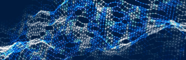 用点和线相连的抽象插图。数字网络背景。科学的概念，技术。3 d图片下载