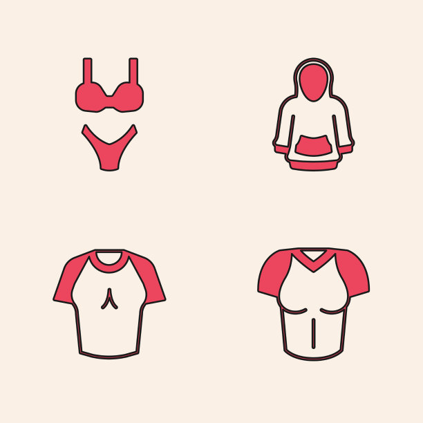 集t恤泳装卫衣和图标图片下载