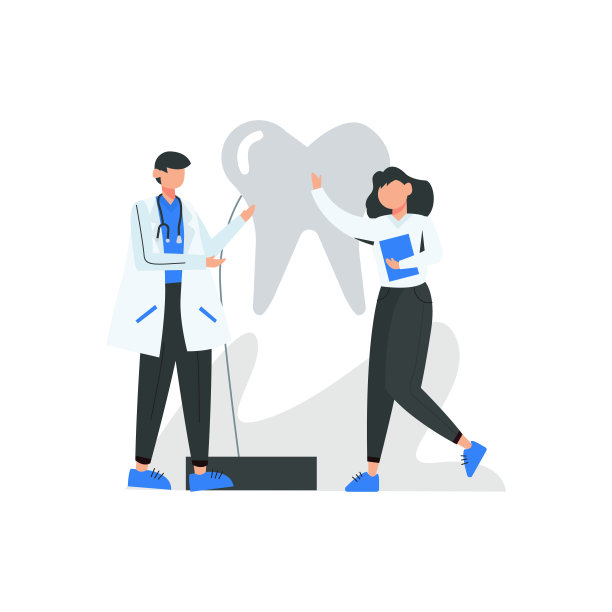 牙医讨论和检查病人的牙齿健康病媒插图图片下载