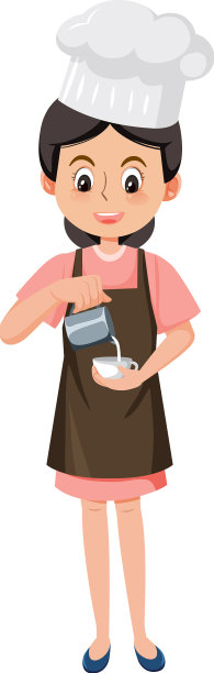 白色背景的咖啡师卡通人物图片下载