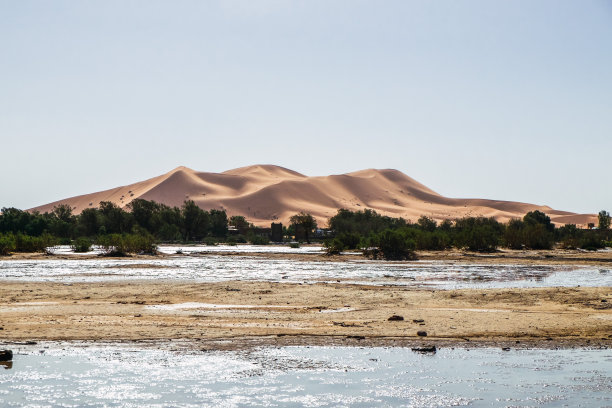 沙漠附近的河床图片下载