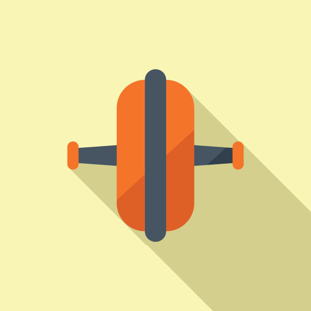 腹肌运动车轮图标平坦运动图片下载