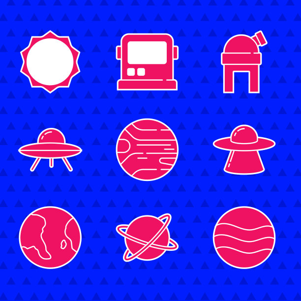 设置环绕UFO行星的卫星图片下载