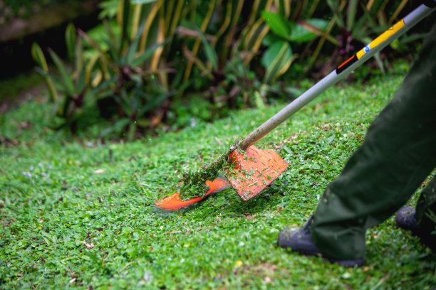 用修剪器割草图片下载