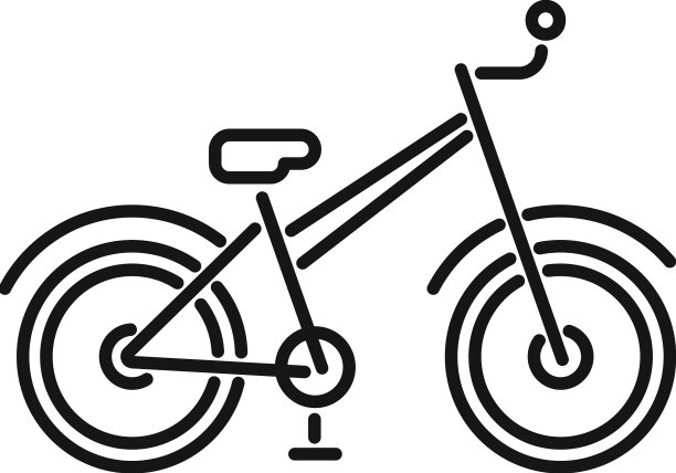 维修儿童自行车图标轮廓维修服务图片下载