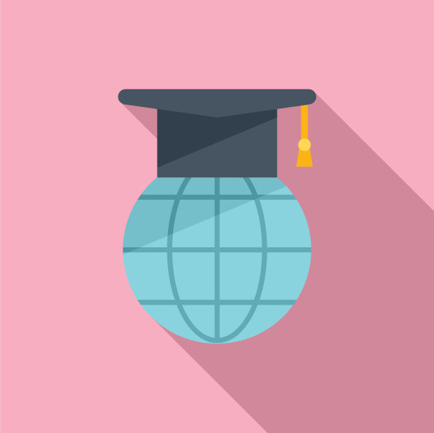 全球在线学习图标扁平化学校图片下载