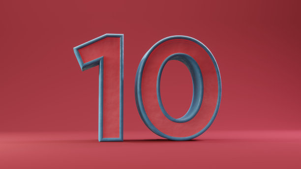 数字文字红在背景红3d插图渲染，倒计时文字数字文字红的颜色图片下载