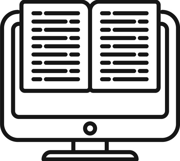 打开在线图书图标轮廓距离图片下载