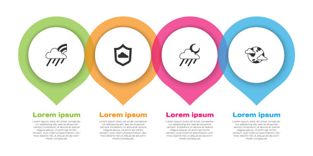 集彩虹与云雨天气预报图片下载