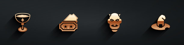 设置中世纪高脚杯门票面具的魔鬼图片下载