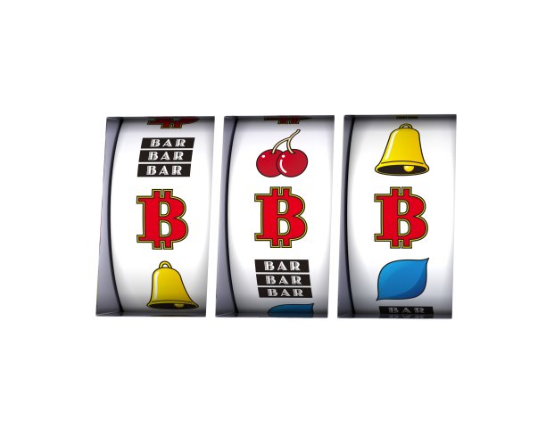 插槽排列着比特币标记图片下载