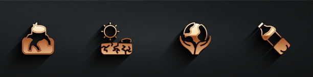 集森林砍伐干旱于手捧大地图片下载