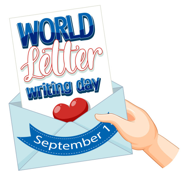 世界书信书写日旗帜设计图片下载